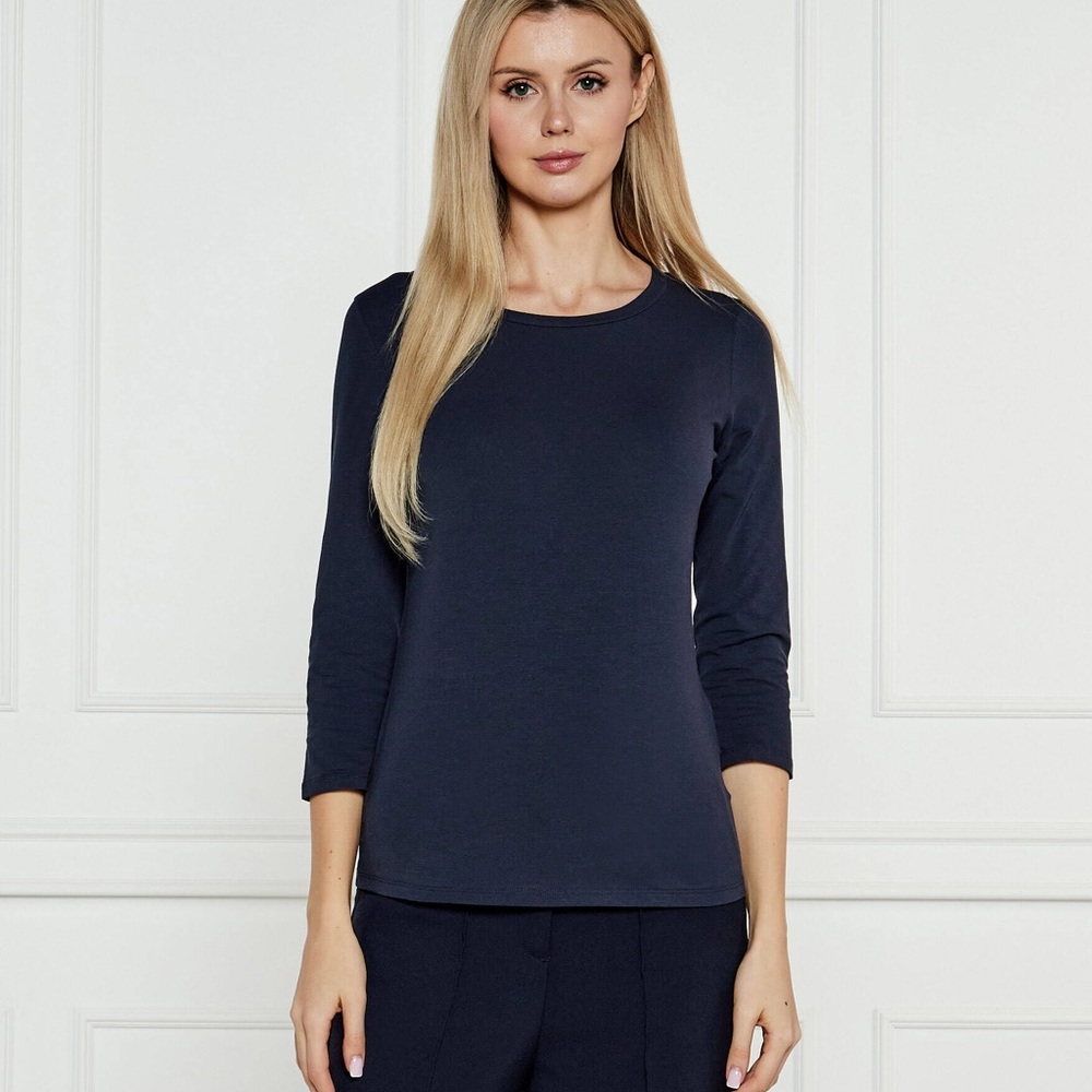 BNWT - Weekend Max Mara Knitted Long Sleeve Blouse - Navy - Size M